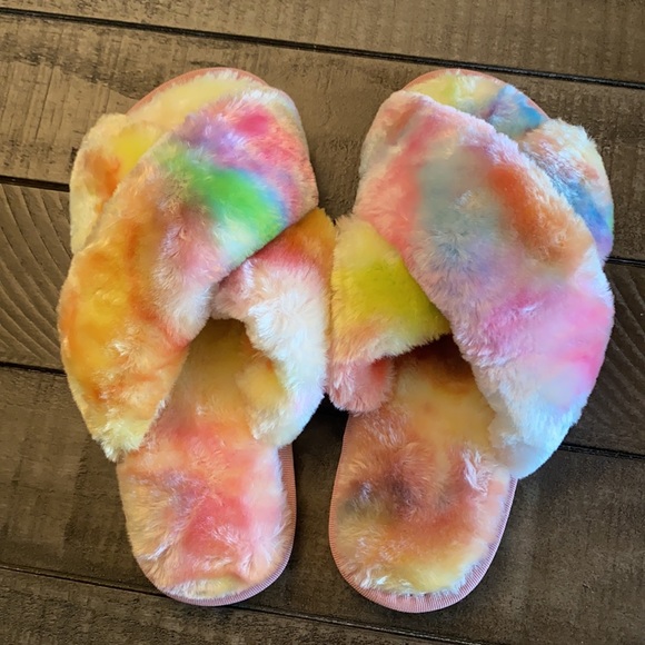 Push tie dye rainbow slippers - Picture 3 of 4